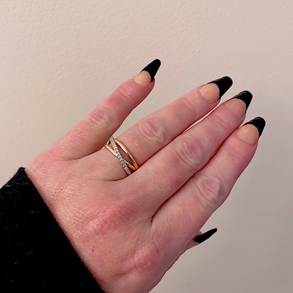 925 Stamped Tricolor CZ Ring And Matching Necklace - Picture 4 of 16